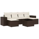  7-dijelni set vrtnih sofa od poliratana s jastucima smeđi | shoptok.hr