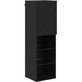 TV zidna enota z LED lučmi 4 pcs Črna Orehovina Konstruiran les, (5000132273) | Shoptok.si