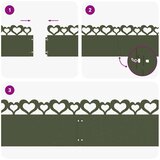 vidaXL Robniki za trato 10 pcs Oljčno zelena 103 x 0,05 x 22 cm Jeklo | Shoptok.si