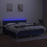  box spring s madracem LED plavi 160x200 cm od tkanine | shoptok.hr