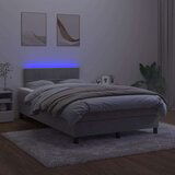  Box spring s madracem LED svjetlosivi 120x200 cm baršun | shoptok.hr