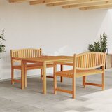  3-dijelni vrtni blagovaonski set od masivne tikovine Smeđa | shoptok.hr