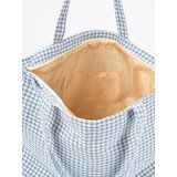 Shelvt Blue and white checkered beach bag | ePonuda.com