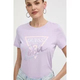 Guess Pamučna majica za žene, boja: ružičasta, W4GI20 I3Z14
