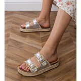 Gemre Silver espadrille sandals with buckles Induri | Shoptok.si