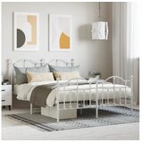 vidaXL Metalni okvir kreveta uzglavlje i podnožje bijeli 140 x 190 cm | shoptok.hr