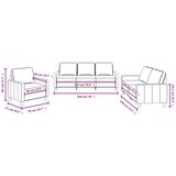  3-dijelni set sofa s jastucima krem od tkanine | shoptok.hr