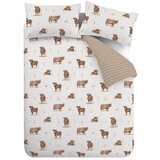 Catherine Lansfield Rjava/bež podaljšana posteljnina za zakonsko posteljo 230x220 cm Angus Highland Cow – | Shoptok.si