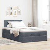  Otomanski krevet s madracem i LED tamnosivi 120x190cm baršun | shoptok.hr