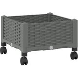  Vrtni saksija s kotačima Svjetlosiva 40 x 40 x 33 cm PP | shoptok.hr