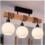 Brilagi Plafonski luster WOOD GLASS 3xE27/60W/230V borovina/crna/bela Cene