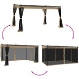  Sjenica s mrežastim smeđesiva 4 x 3 m krem čelična | shoptok.hr