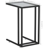  Računalniška stranska mizica črna 50x35x65 cm kaljeno steklo, (20712791) | Shoptok.si