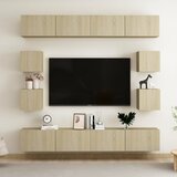  8-dijelni set TV ormarića boja hrasta sonome konstruirano drvo Cijene