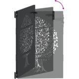 vidaXL Vrtna vrata Drugo Črna 100 x 125 cm Jeklo s prašnim premazom | Shoptok.si