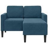  Dvosjed s ležaljkom L-oblika plava 125 cm baršun | Eponuda.com