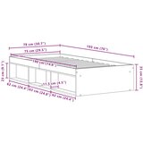  Okvir kreveta bez madraca smeđa boja hrasta 75x190 cm drveni | shoptok.hr