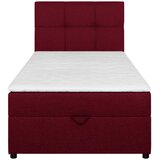MID.YOU POSTELJA Z VZMETNICO 100 cm x 200 cm , tekstil, leseni material rdeča | Shoptok.si