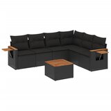  The Living Store Vrtna sedežna garnitura 7-delna z blazinami črn poli ratan - Vrtna Sedežna Garniture, (21443231) | Shoptok.si