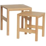 Hübsch Stranske mizice v kompletu 2 ks v hrastovem dekorju 40x40 cm Puzzle – | Shoptok.si