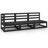 Maison Chic Seti vrtnega pohištva - Vrtna garnitura - Vrtni pohištvo set 3-delna črna trdna borovina, (21811554) | Shoptok.si