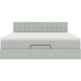  Otomanska postelja z vzmetnico svetlo siva 180x200cm žamet | Shoptok.si