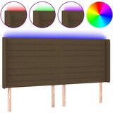  LED uzglavlje tamnosmeđe 163x16x118/128 cm od tkanine | shoptok.hr