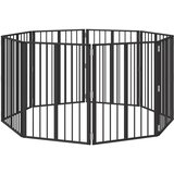  Vrata za pse 8 pcs Crna 60 x 80 cm Cinkani čelik | Eponuda.ba