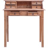  Pisaći stol s ladicama 90 x 50 x 101 cm masivno drvo mahagonija | Shoptok.si