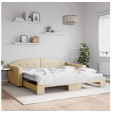 vidaXL Izvlečna dnevna postelja krem 100x200 cm blago Cene