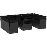 10-dijelni set vrtnih sofa s jastucima crni od poliratana Crna 100 x 55 x 73 cm | Shoptok.si