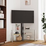 vidaXL Kotno TV stojalo 3-nadstropno za 32-70" črno in srebrno Cene