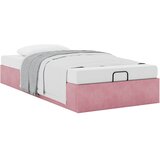 vidaXL Otomanski posteljni okvir brez vzmetnice roza 100x200 cm žamet | Shoptok.si