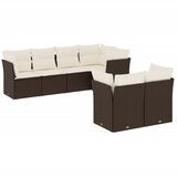  7-dijelni set vrtnih sofa od poliratana s jastucima smeđi | shoptok.hr