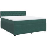 vidaXL Box spring postelja z vzmetnico temno zelena 180x200 cm žamet, (21308759) | Shoptok.si