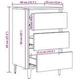  Krevetni ormarić s metalnim nogama Artisan hrast 40x35x69 cm | shoptok.hr