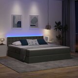  LED krevet za pohranu s madracem Tamnosiva 160 x 200 cm Tkanina | shoptok.hr