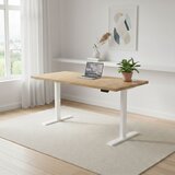 Uvi LITE V2 električna dvižna miza Chalet Oak in bel okvir | Shoptok.si