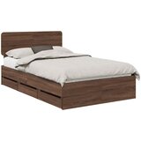  Krevetna konstrukcija s ladicama Smeđi hrast 120 x 190 cm | shoptok.hr