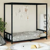  za dječji krevet crni 90 x 200 cm od masivne borovine
