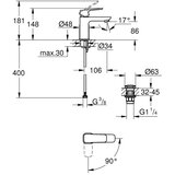 Grohe 1017322430 cubeo coolstart click-clack armatura za umivalnik | Shoptok.si