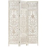 Sobna pregrada s 3 panela bijela 120x165 cm masivno drvo manga | shoptok.hr