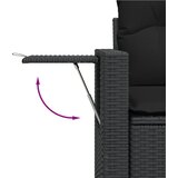  9-dijelni set vrtnih sofa s jastucima crni od poliratana | shoptok.hr