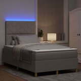  LED Box Spring Krevet Sivo-smeđa 120 x 200 cm tkanina | shoptok.hr