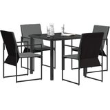  Vrtni set za objed 5 pcs Crna i antracit 80 x 80 x 73 cm | shoptok.hr