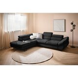 Hom`in KOTNA SEDEŽNA GARNITURA, tkanina črna | Shoptok.si