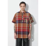 Engineered Garments Pamučna košulja Popover BD za muškarce, boja: crvena, relaxed, s button-down ovratnikom, OR013.ES060