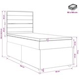  Boxspring krevet s madracem Tamnosiva 90 x 190 cm Tkanina - Tamnosiva 90 x 190 cm Dizajn linija | shoptok.hr