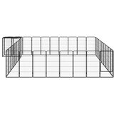  Ograda za pse s 38 panela crna 50 x 100 cm čelik obložen prahom | shoptok.hr