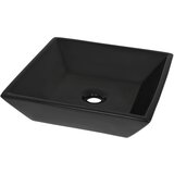 Maison Chic Keramični Umivalnik - Kopalna umivalnik - Lavabo kvadratne oblike črne barve 41,5x41,5x12 cm, (21685016) | Shoptok.si